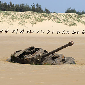 tank on the beach